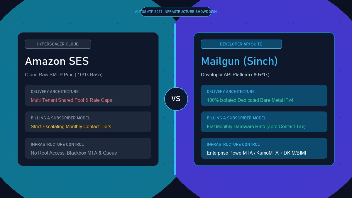 Amazon SES vs Mailgun developer email comparison banner