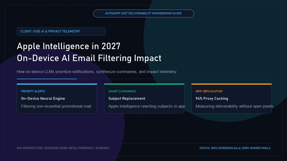 Apple Intelligence in 2027: On-Device AI Email Filtering and Telemetry