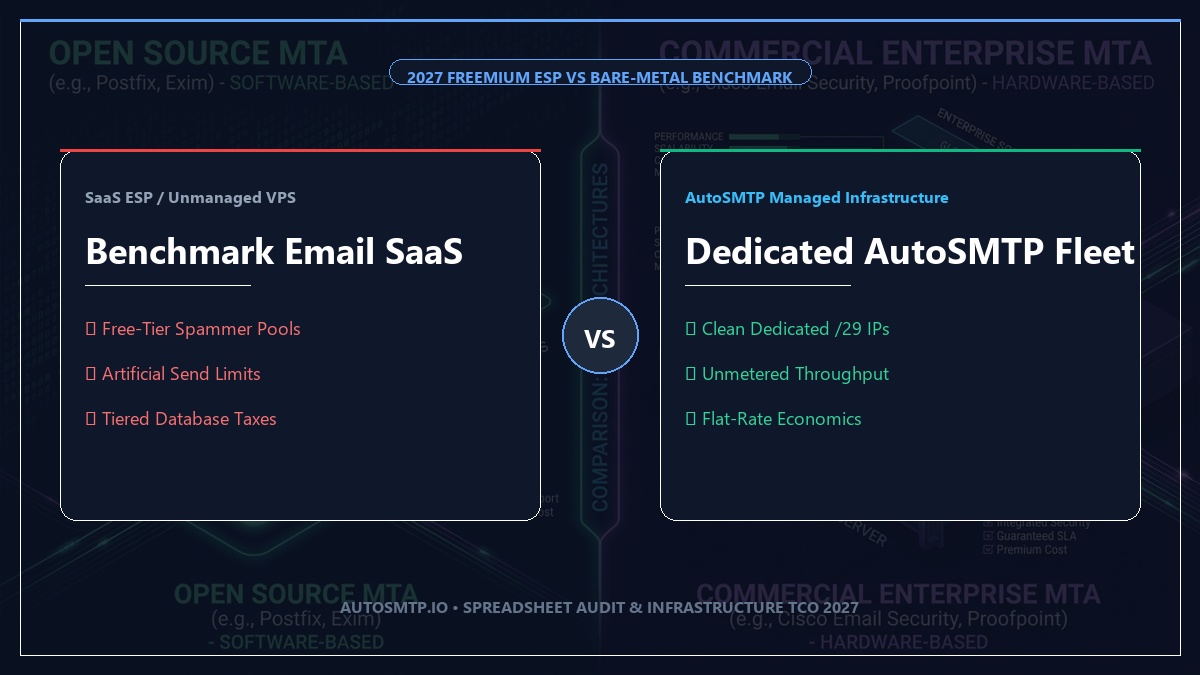 Benchmark Email vs Dedicated AutoSMTP MTA Fleet 2027