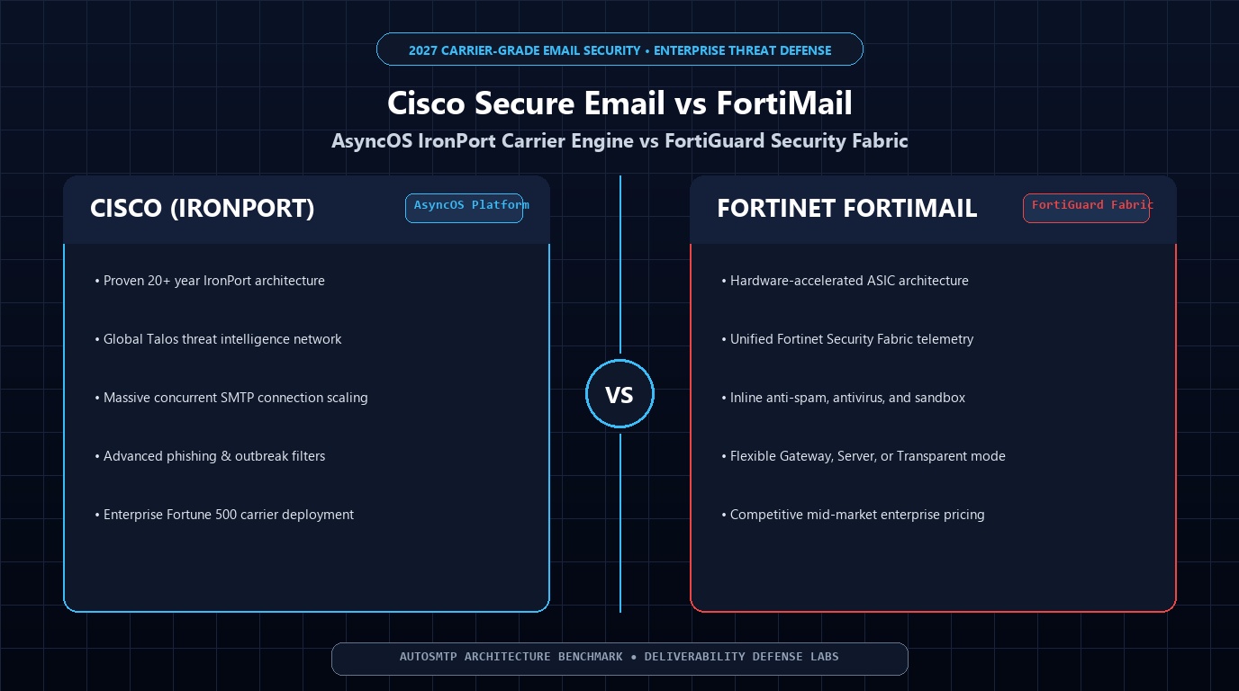 Cisco Secure Email IronPort vs Fortinet FortiMail 2027