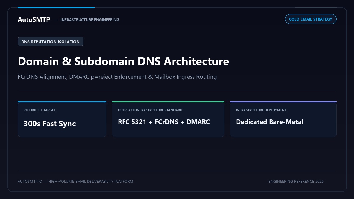 Cold Email Domain and Subdomain Setup: The Complete Infrastructure Guide