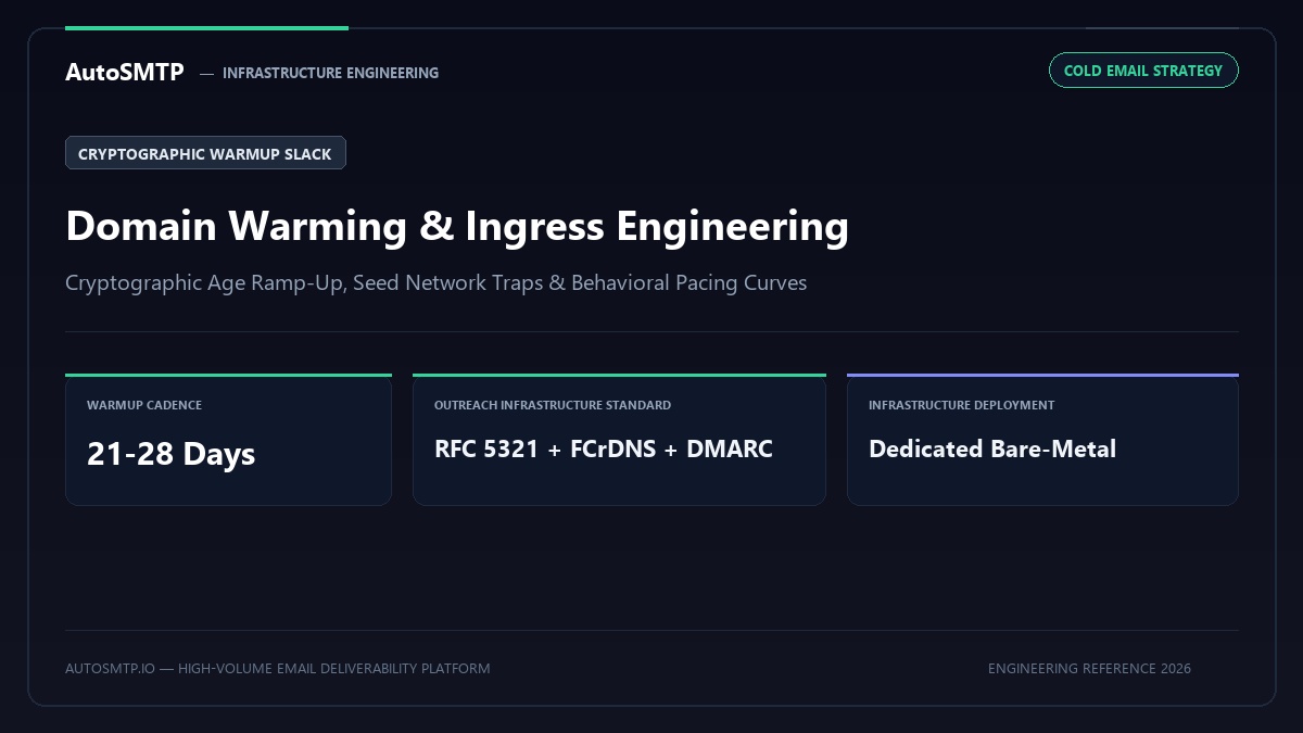 Cold Email Domain Warming Infrastructure Guide Production Architecture Banner