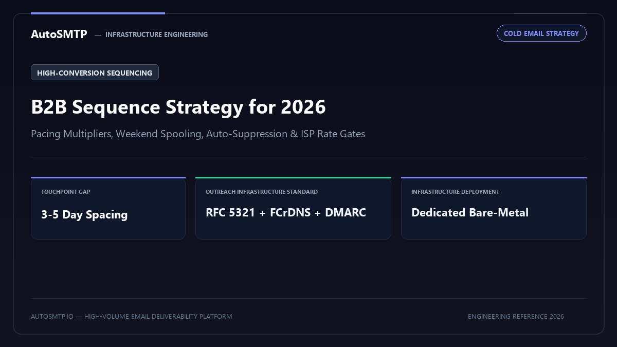 Cold Email Sequence Strategy B2b 2026 Production Architecture Banner