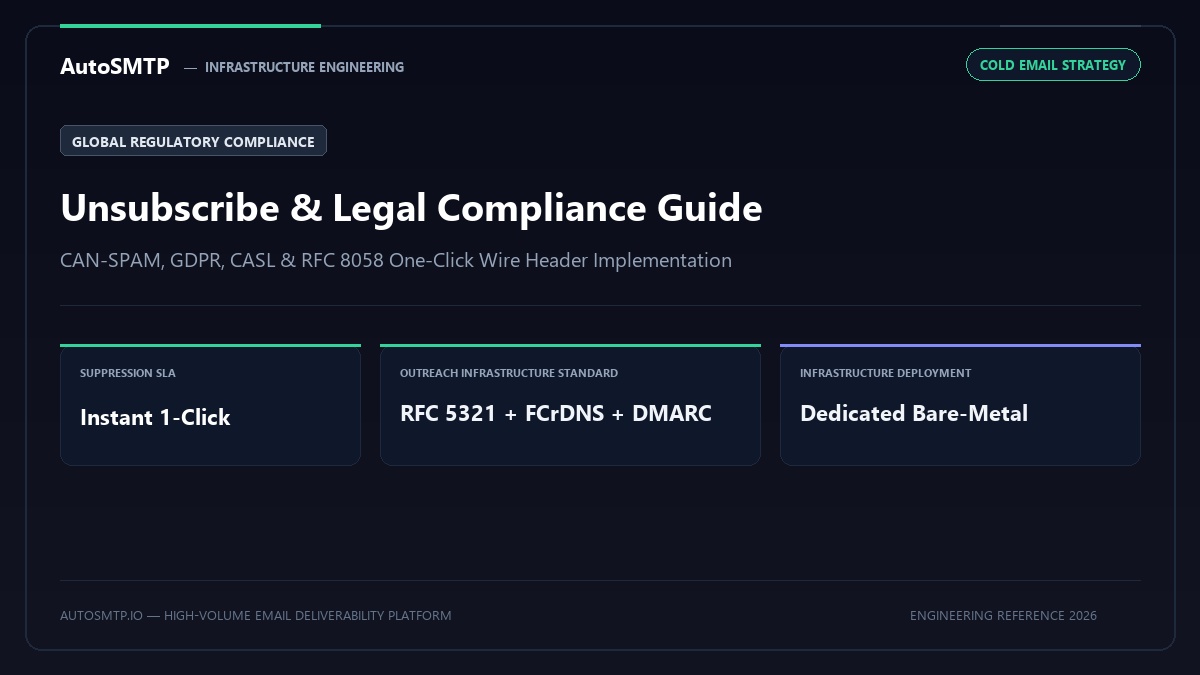 Cold Email Unsubscribe Compliance Guide Production Architecture Banner