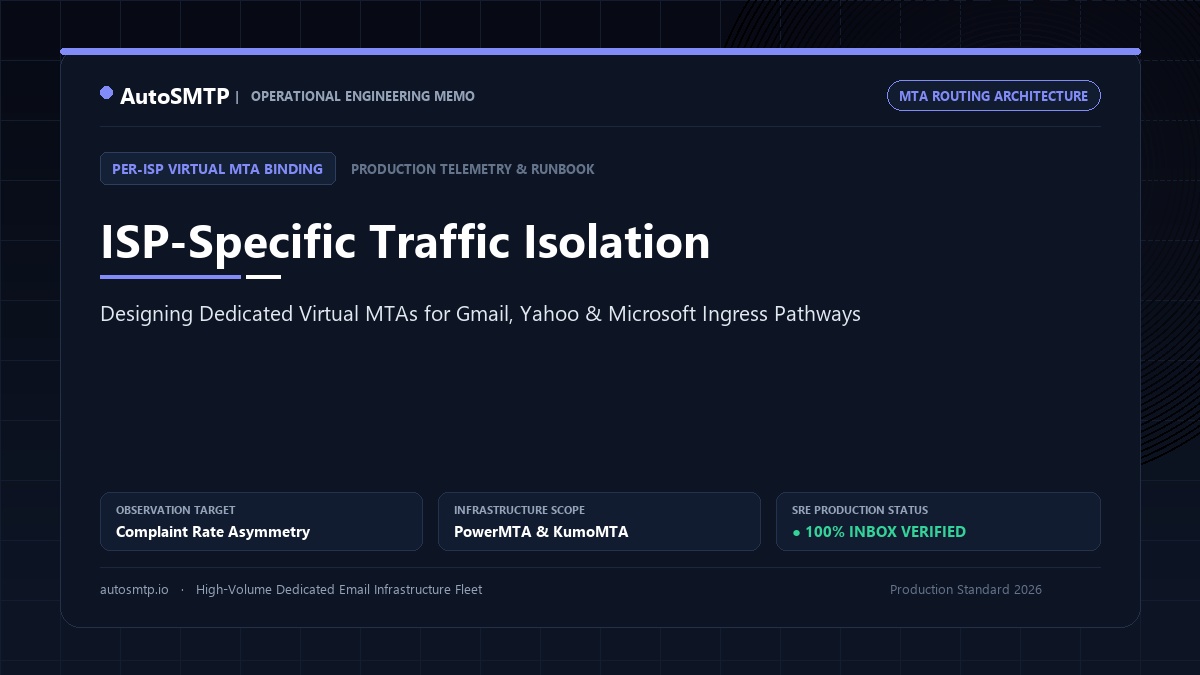 Designing ISP-Specific Traffic Isolation for Cold and Bulk Email Banner