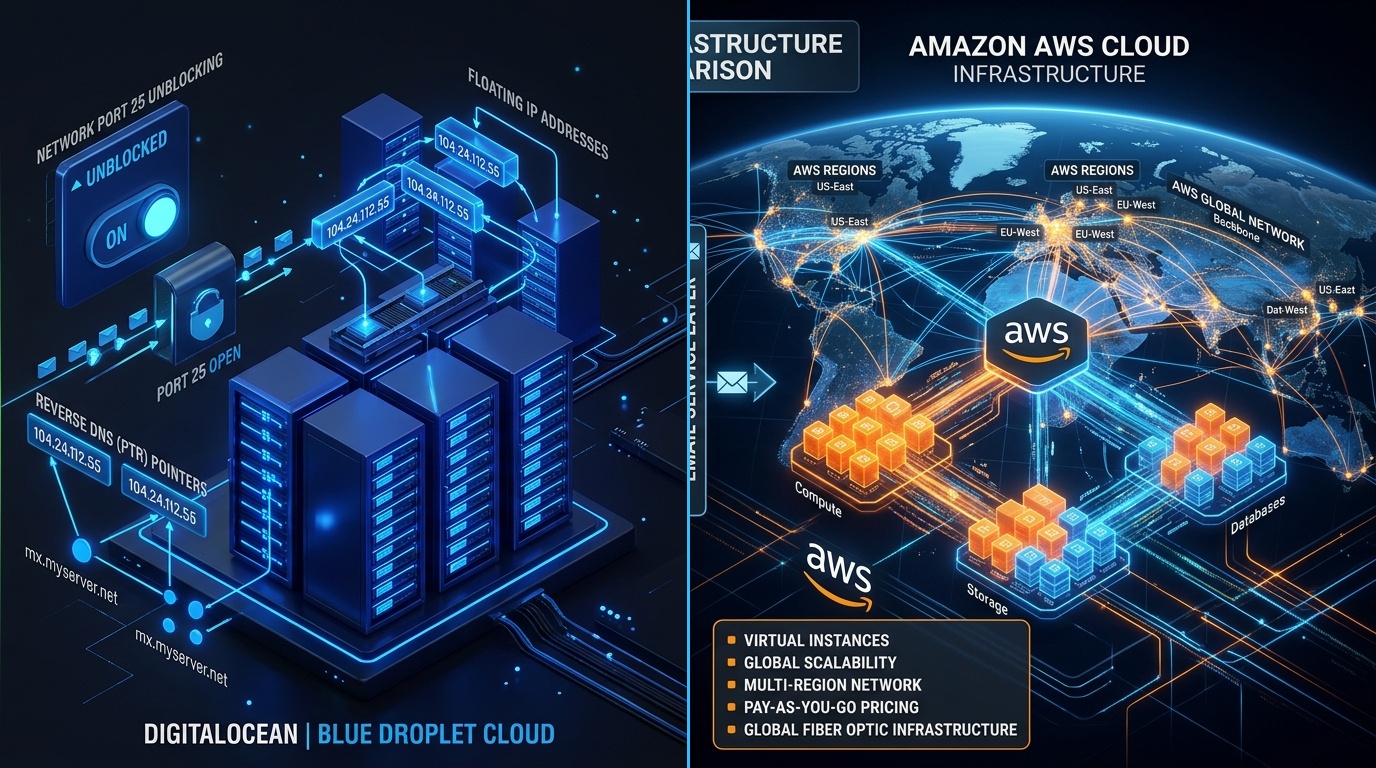 DigitalOcean vs AWS Email Infrastructure 2027