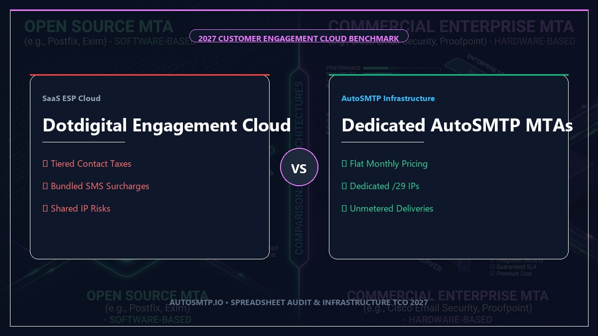 Dotdigital vs Dedicated AutoSMTP MTA Infrastructure 2027