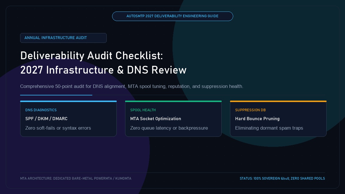 Enterprise Email Deliverability Audit Checklist: Infrastructure, DNS, and Reputation Review