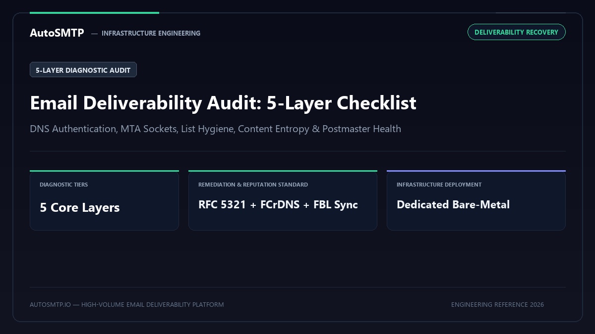 Email Deliverability Audit Complete Checklist Guide Production Architecture Banner
