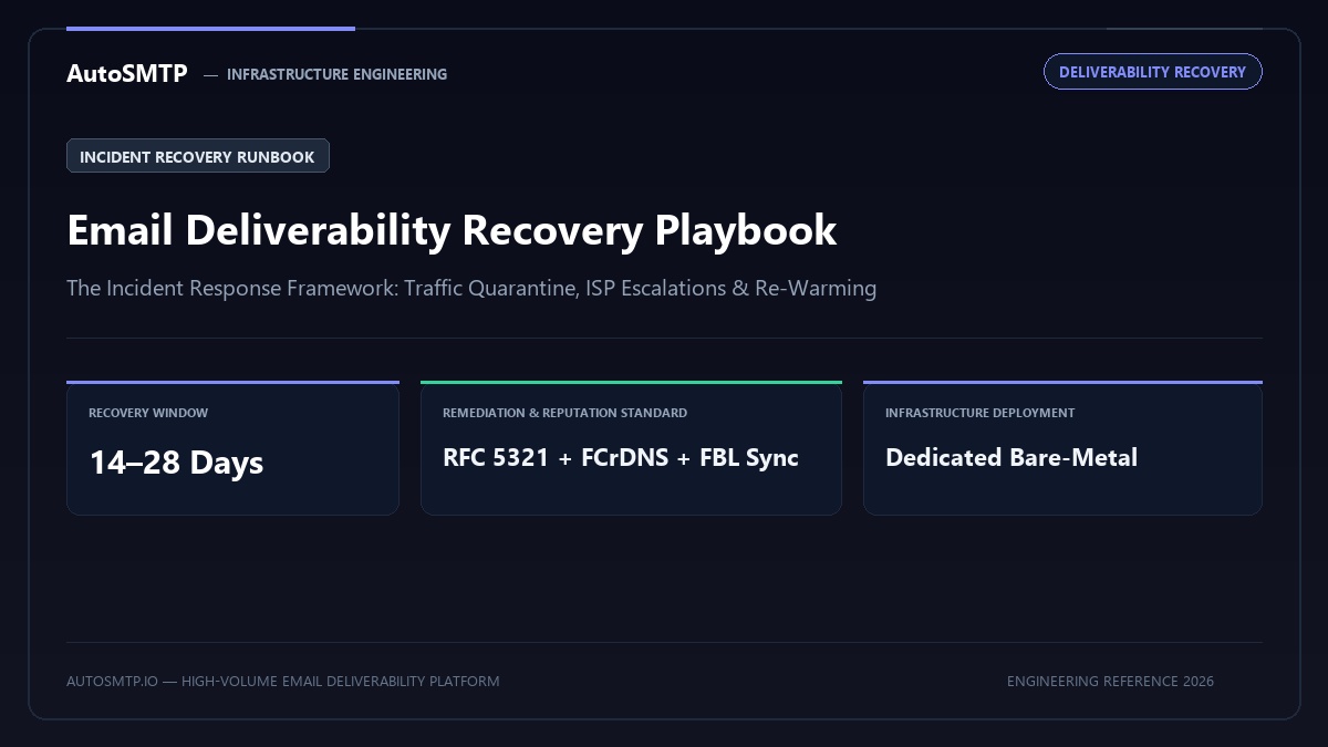 Email Deliverability Recovery Complete Playbook Production Architecture Banner