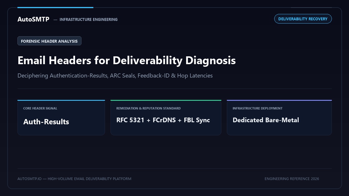 Email Headers Deliverability Diagnosis Guide Production Architecture Banner