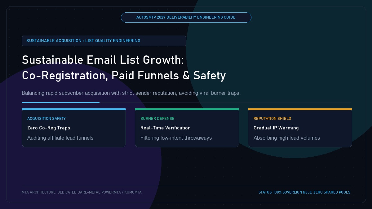Sustainable Email List Growth Strategies: Co-Registration, Paid Acquisition, and Reputation Defense
