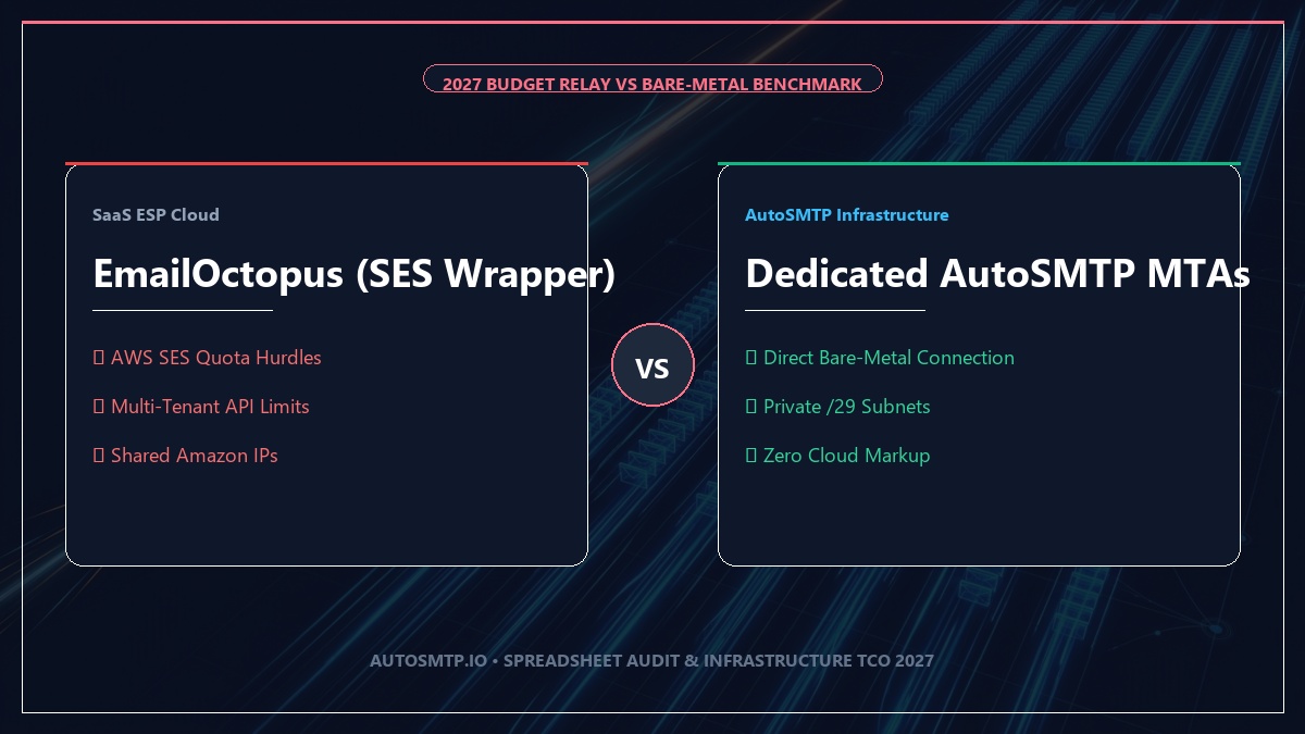 EmailOctopus vs Dedicated AutoSMTP Bare Metal 2027