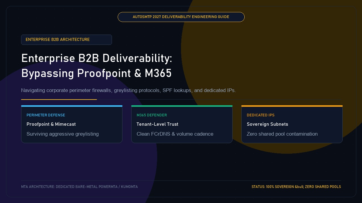 Enterprise B2B Email Deliverability: Bypassing Proofpoint, M365 Defender, and Mimecast