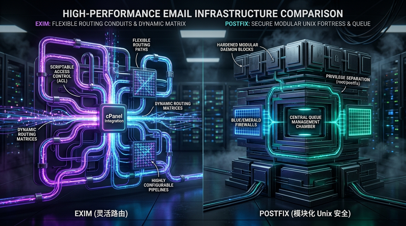Exim vs Postfix mail transfer agent comparison