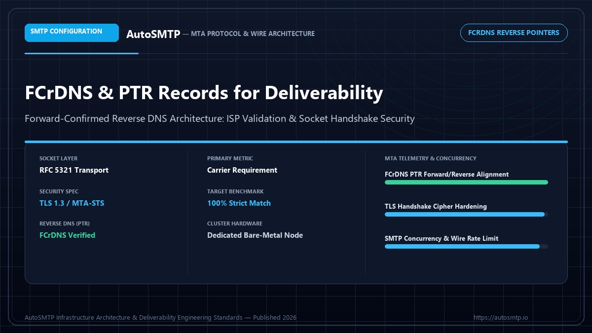 fcrdns ptr record email deliverability guide SMTP Configuration Protocol Standard