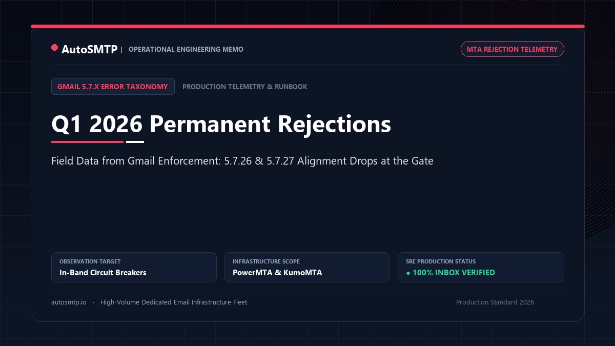 Q1 2026 Permanent 5.7.x Rejections Field Data Under Gmail Enforcement Banner