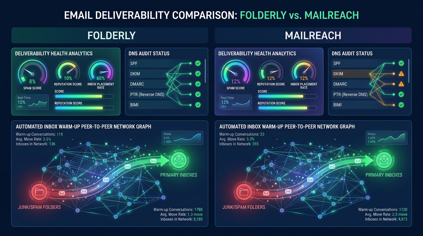 Folderly vs Mailreach Deliverability Monitoring and Warmup 2027