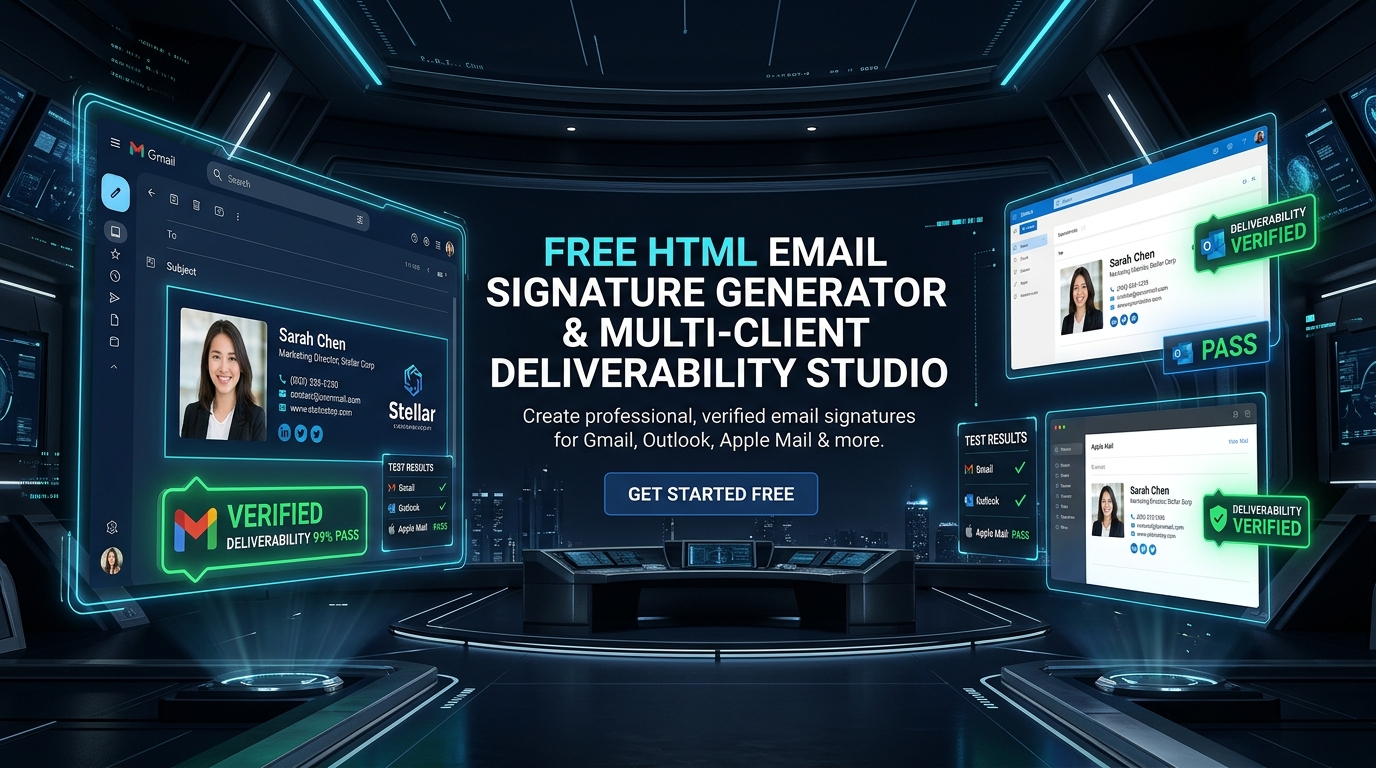 Free HTML Email Signature Generator & Multi-Client Deliverability Studio - AutoSMTP