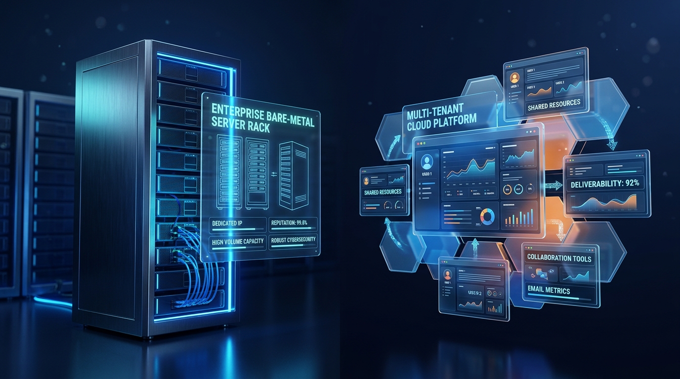 Enterprise bare-metal server rack vs multi-tenant cloud productivity interfaces for cold outreach