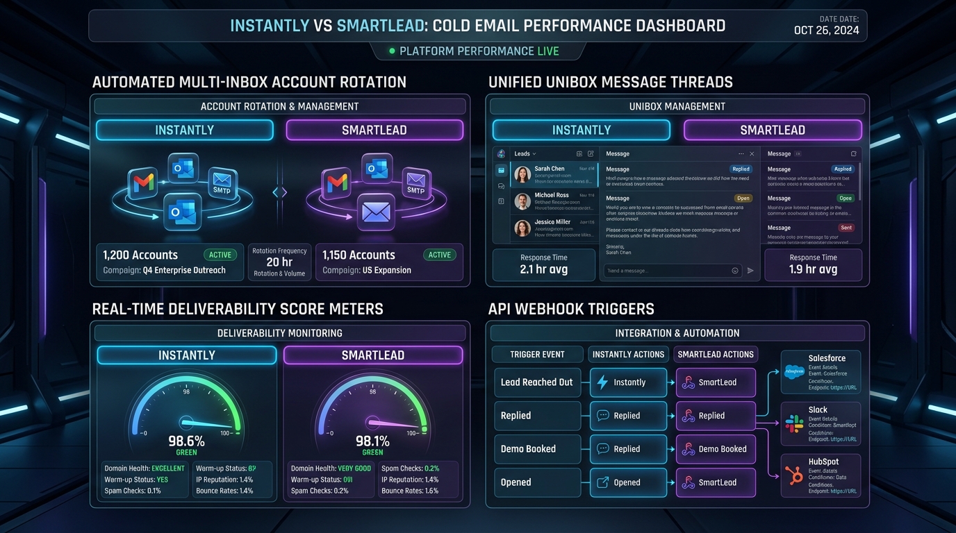 Instantly vs Smartlead Cold Email Platform Comparison 2027