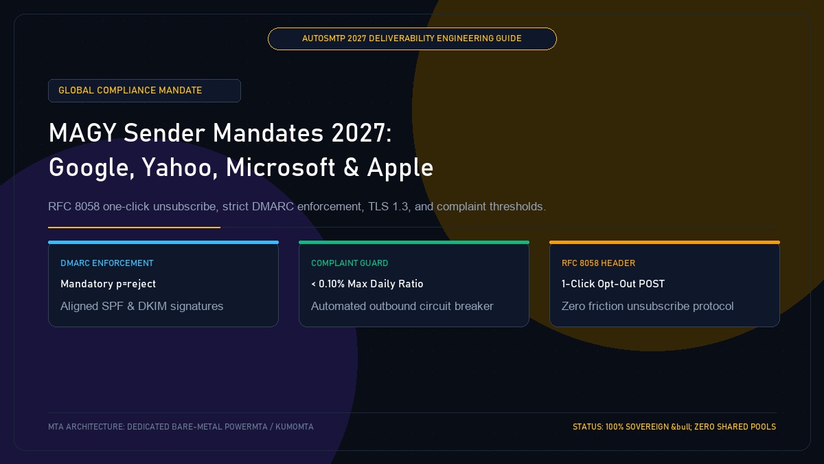 MAGY Bulk Sender Mandates: Microsoft, Apple, Google, and Yahoo Compliance Guide