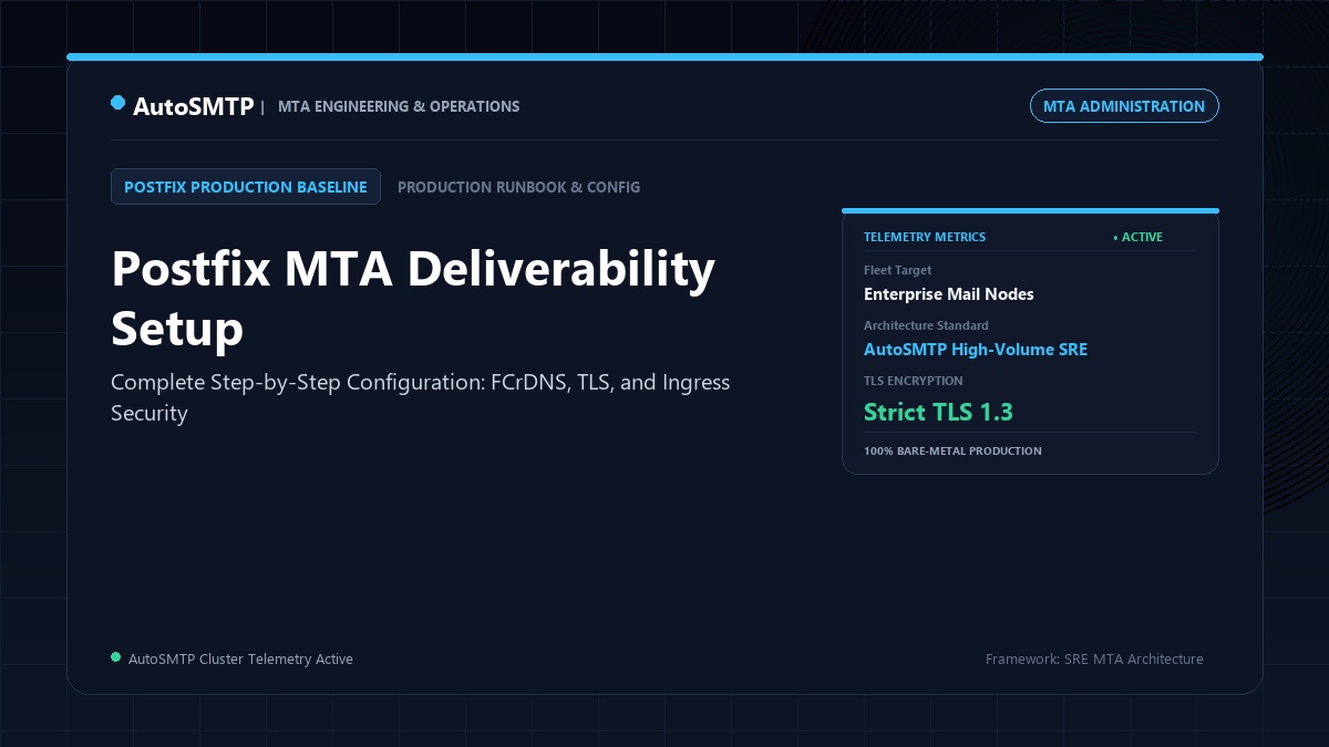 Postfix MTA Setup for Email Deliverability