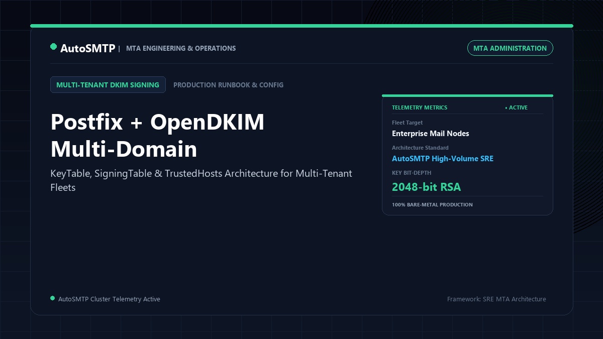 Postfix + OpenDKIM Multi-Domain Configuration