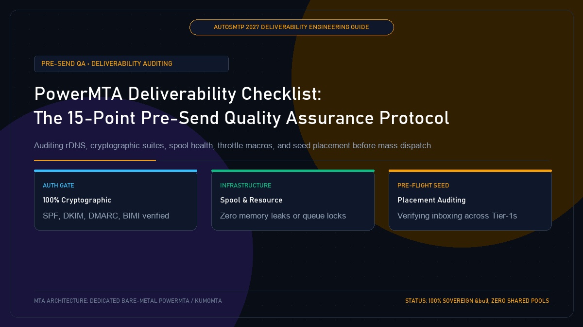 PowerMTA Deliverability Checklist: The 15-Point Pre-Send Quality Assurance Protocol