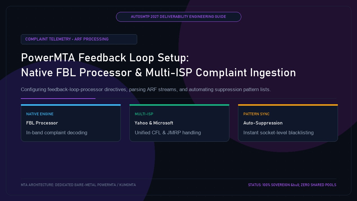 PowerMTA Feedback Loop Setup: Native FBL Processor and Multi-ISP Complaint Ingestion