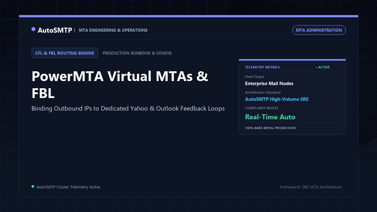 PowerMTA vMTA: Stream Isolation & Bounce/FBL Routing