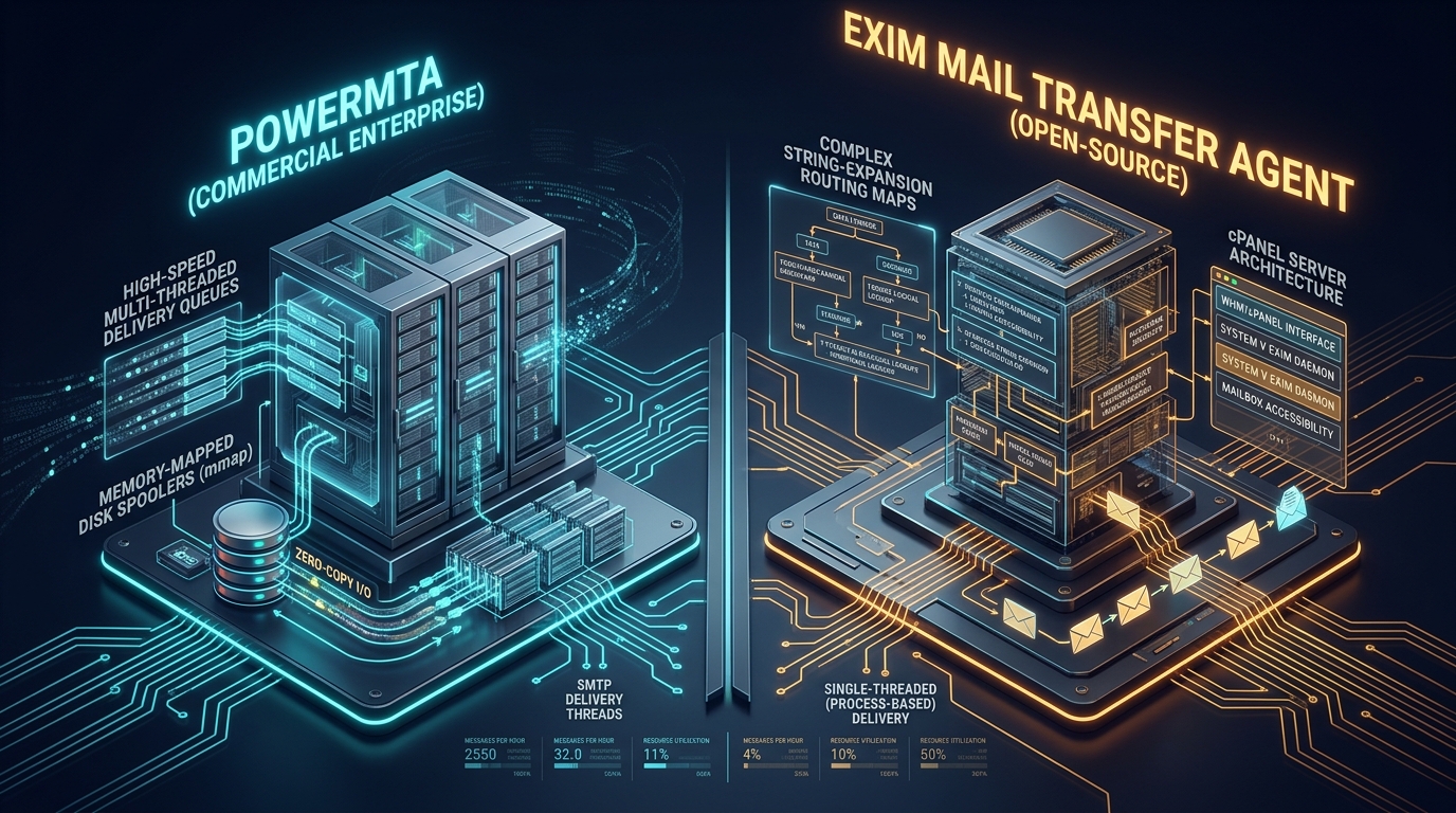 PowerMTA vs Exim mail transfer agent comparison