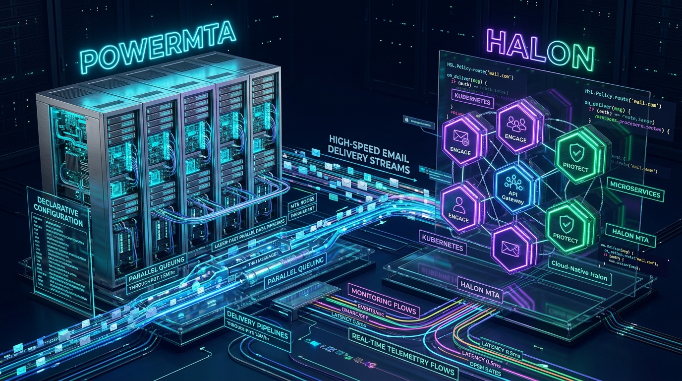 PowerMTA vs Halon email infrastructure comparison