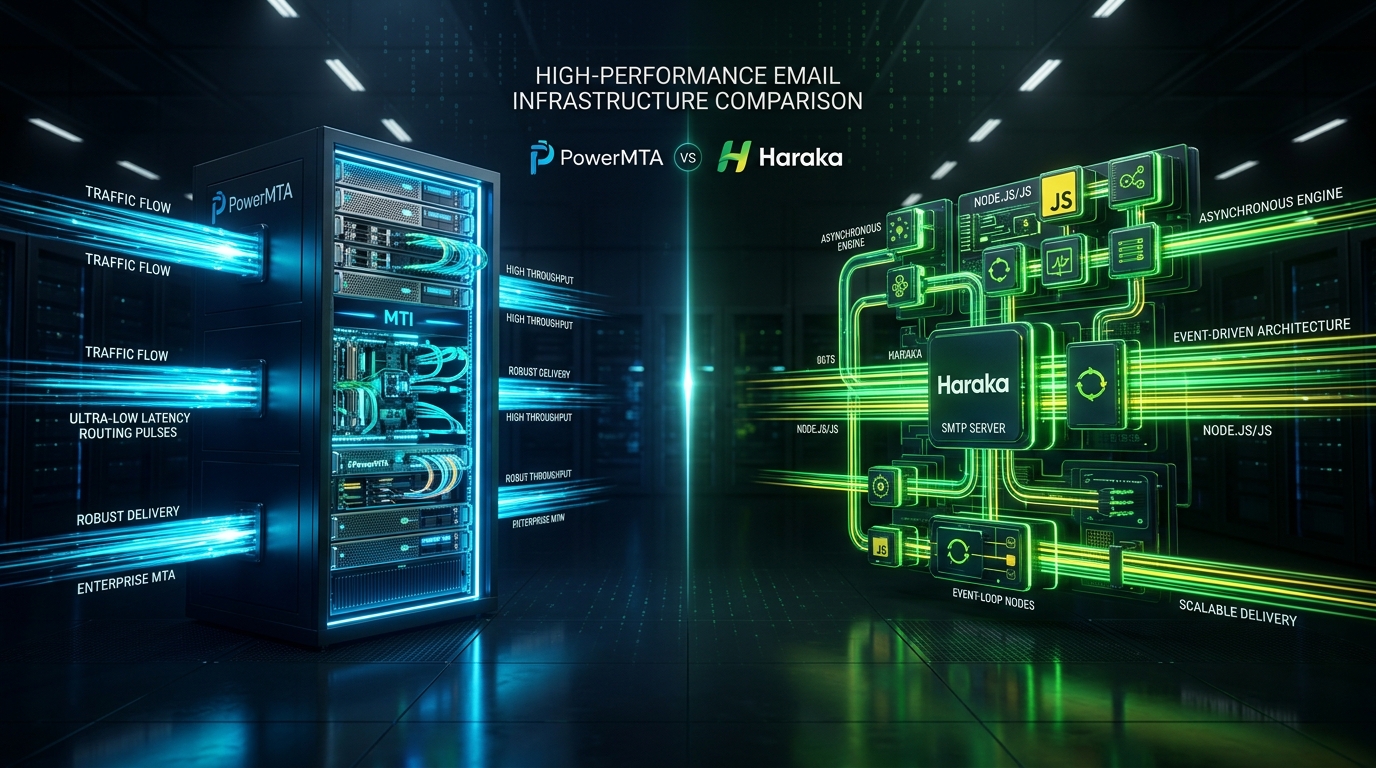 PowerMTA vs Haraka mail transfer agent comparison
