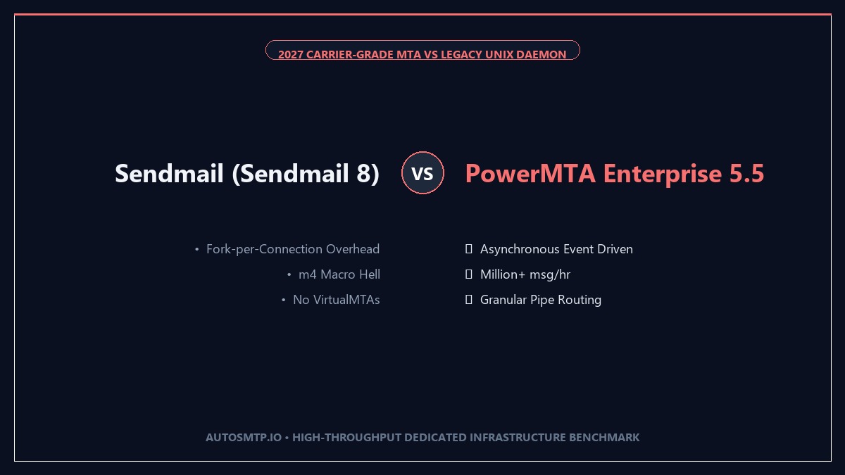 PowerMTA vs Sendmail 2027 Carrier MTA Benchmark