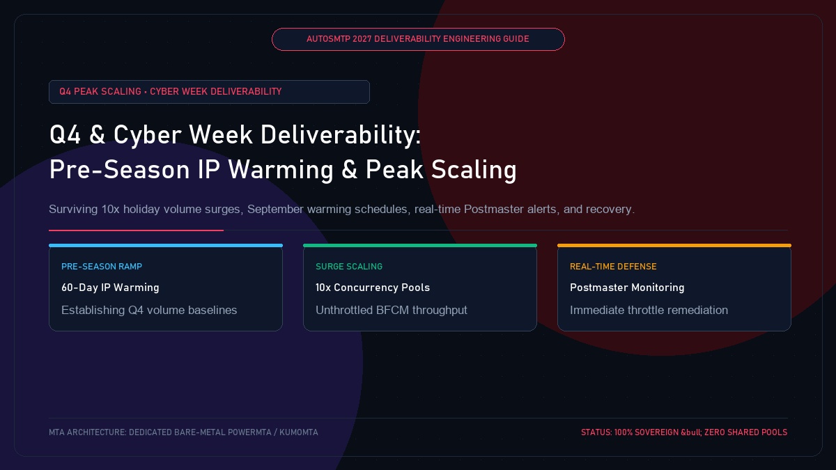 Q4 and Black Friday Cyber Week Deliverability: Pre-Season IP Warming and Peak Surge Scaling