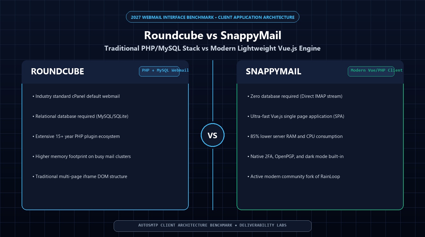 Roundcube vs SnappyMail Webmail Architecture 2027