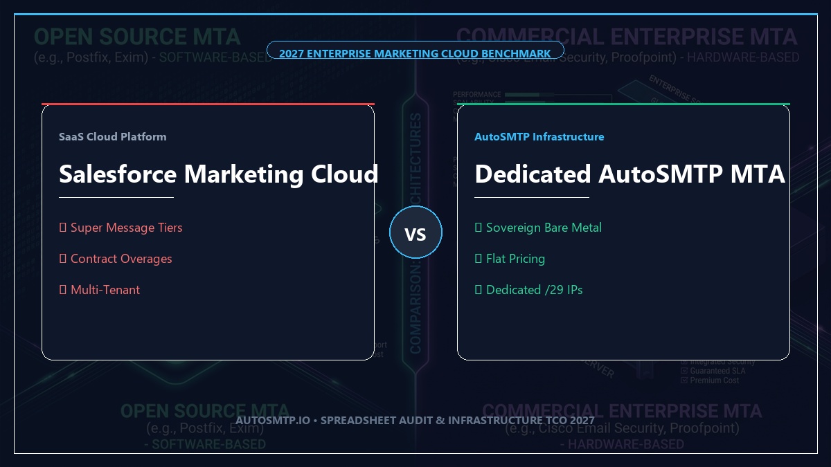 Salesforce Marketing Cloud vs Dedicated AutoSMTP MTA Infrastructure 2027