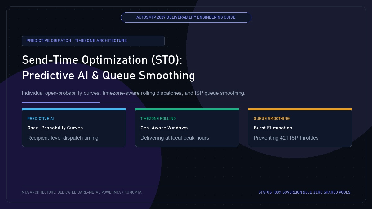 Send-Time Optimization (STO) Architecture: Predictive AI Dispatch and Queue Smoothing