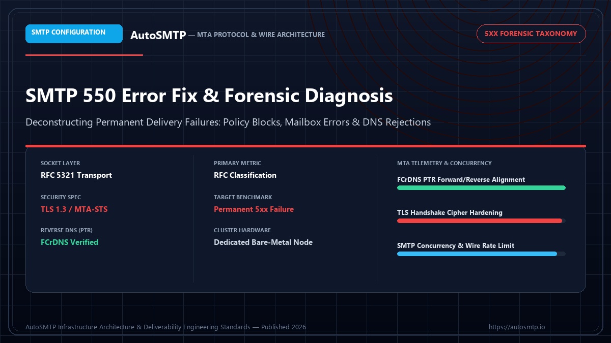 smtp 550 error fix complete diagnosis guide SMTP Configuration Protocol Standard