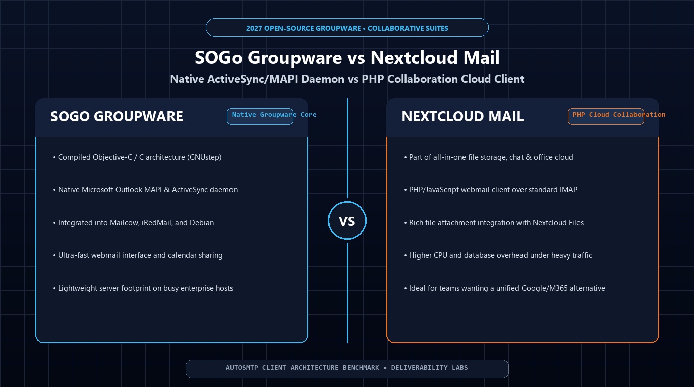SOGo vs Nextcloud Mail Groupware Comparison 2027