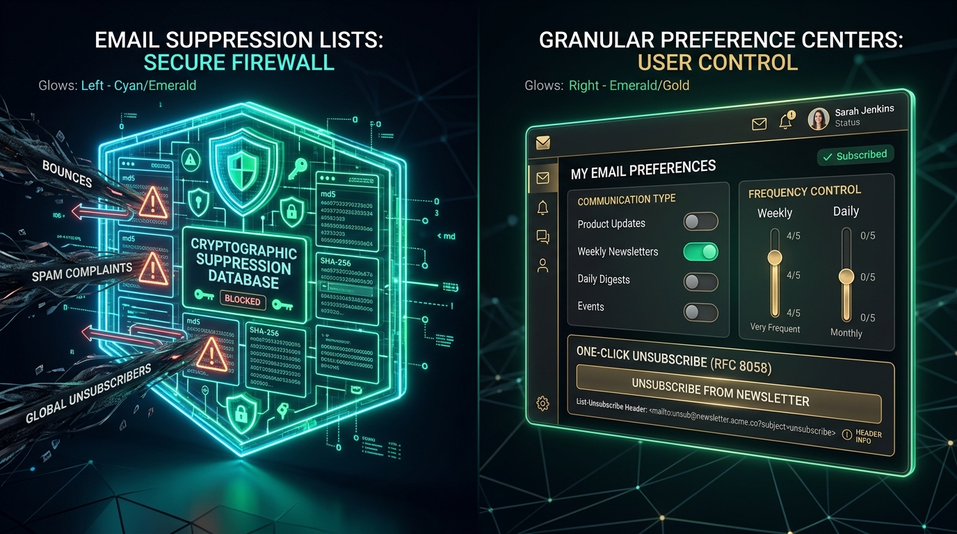 Email Suppression List vs Preference Center Compliance Architecture 2027