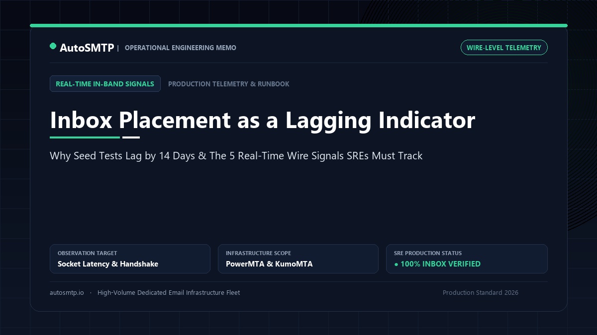 Inbox Placement as a Lagging Indicator vs Wire-Level Socket Telemetry Banner
