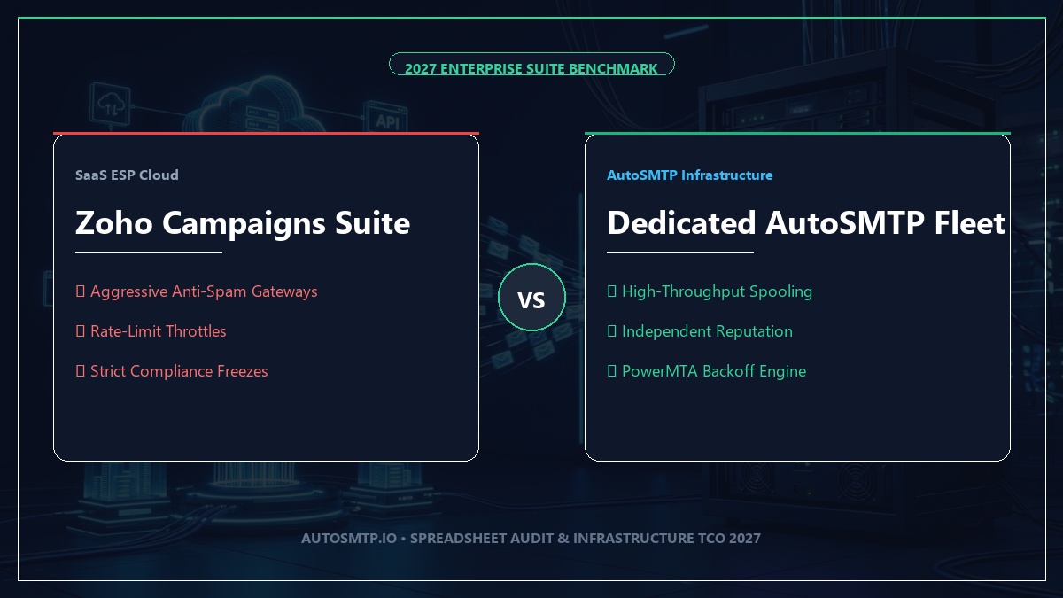 Zoho Campaigns vs Dedicated AutoSMTP High Volume Fleet 2027